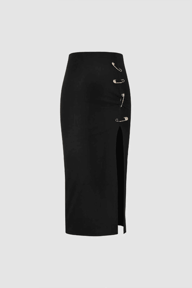 Coquette Aesthetic Cargo Skirt with Detail Slit - Y2K Fashion for Women