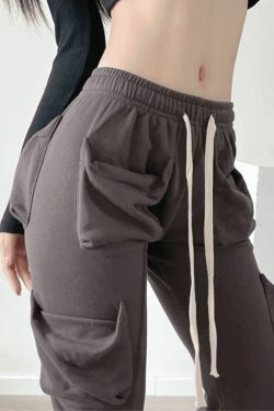 Coquette Aesthetic Cargo Skirt with Functional Pocket in White