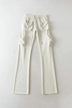 Coquette Aesthetic Cargo Skirt with Functional Pocket in White