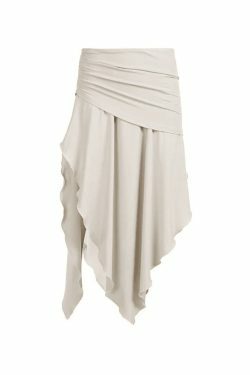 Coquette Aesthetic Cargo Skirt with Gathered Slit Design