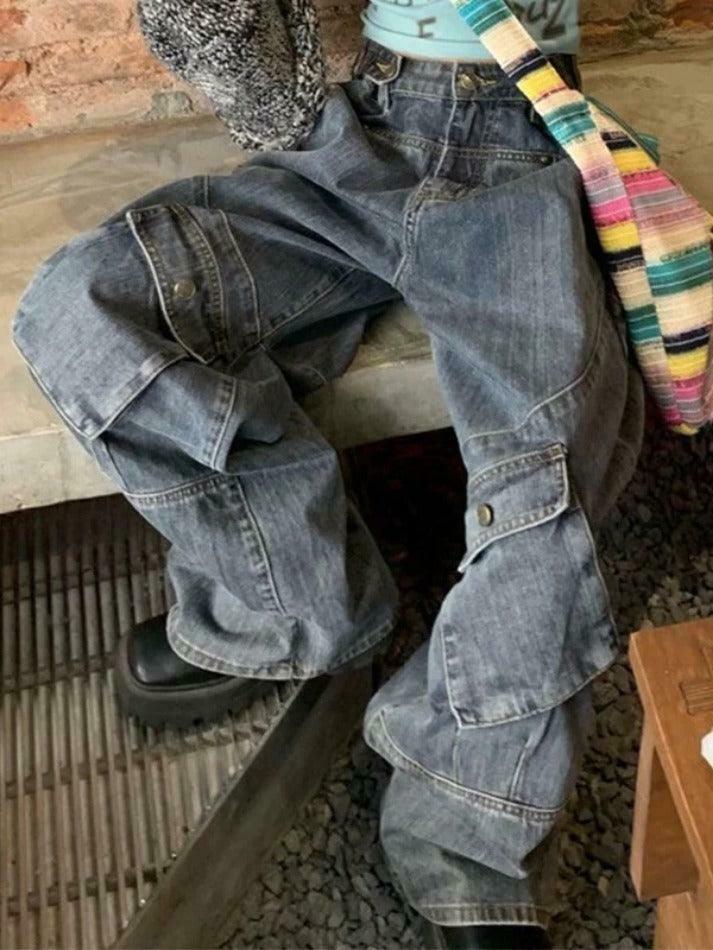 Coquette Aesthetic Cargo Skirt with Irregular Pocket Splice Coquette Aesthetic Cargo Skirt with Irregular Pocket Splice