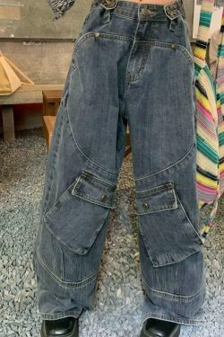 Coquette Aesthetic Cargo Skirt with Irregular Pocket Splice