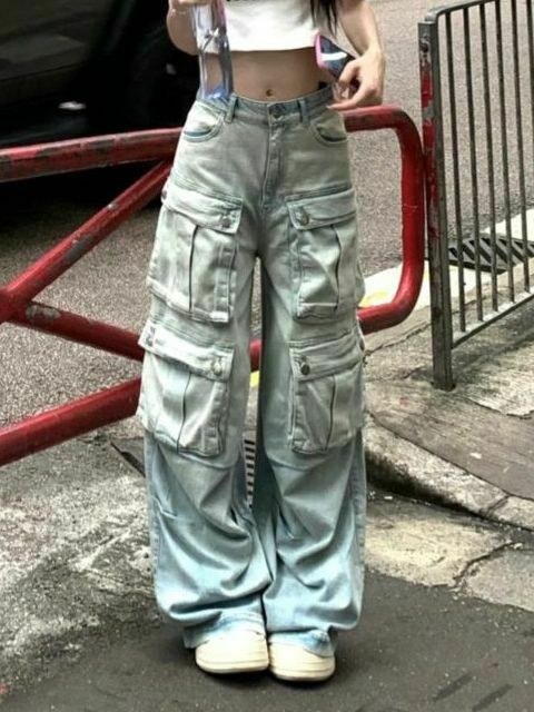 Coquette Aesthetic Cargo Skirt with Multi-Pocket Design Coquette Aesthetic Cargo Skirt with Multi-Pocket Design