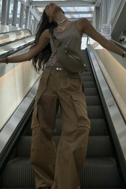 Coquette Aesthetic Cargo Skirt with Multiple Pockets