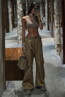 Coquette Aesthetic Cargo Skirt with Multiple Pockets