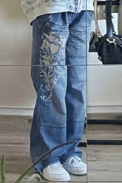 Coquette Aesthetic Cargo Skirt with Washed Heart Pattern - Y2K Fashion for Women