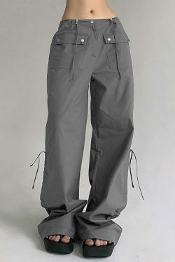 Coquette Aesthetic Cargo Skirt: Y2K Fashion Wide-Leg Pants