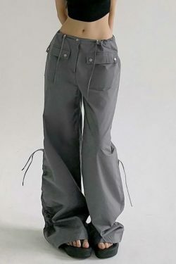 Coquette Aesthetic Cargo Skirt: Y2K Fashion Wide-Leg Pants