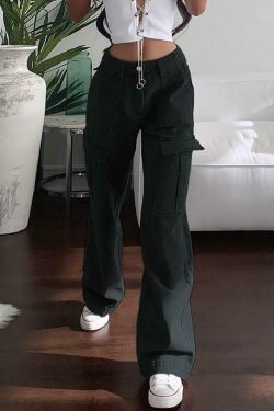 Coquette Aesthetic Cargo Skirt: Y2K Style Grunge Fashion for Women - Mid Rise Cargo Jeans