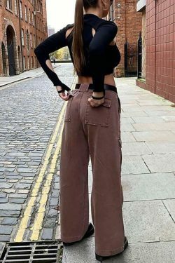 Coquette Aesthetic Cargo Skirt: Y2K Style Grunge Fashion for Women - Mid Rise Cargo Jeans