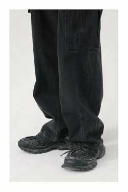 Coquette Aesthetic Cargo Skirt: Y2K Style Grunge Fashion with Loose Fit Cargo Jeans