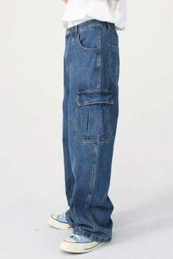 Coquette Aesthetic Cargo Skirt: Y2K Style Grunge Fashion with Loose Fit Cargo Jeans