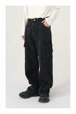 Coquette Aesthetic Cargo Skirt: Y2K Style Grunge Fashion with Loose Fit Cargo Jeans