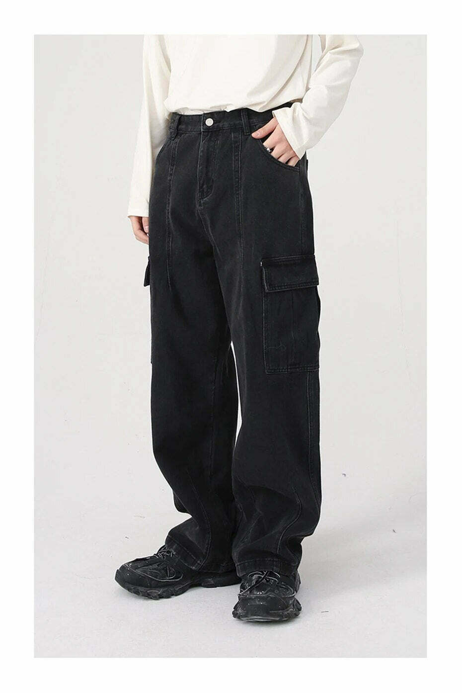 Coquette Aesthetic Cargo Skirt: Y2K Style Grunge Fashion with Loose Fit Cargo Jeans