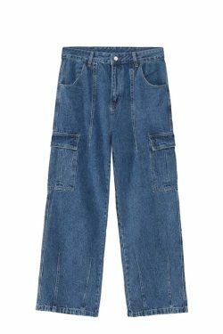 Coquette Aesthetic Cargo Skirt: Y2K Style Grunge Fashion with Loose Fit Cargo Jeans