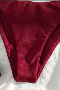 Coquette Aesthetic Cargo Skirt: Y2K Style Grunge Fashion with Pastel Goth Vibes - Red Split Bikini