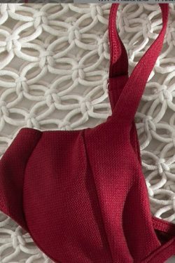 Coquette Aesthetic Cargo Skirt: Y2K Style Grunge Fashion with Pastel Goth Vibes - Red Split Bikini