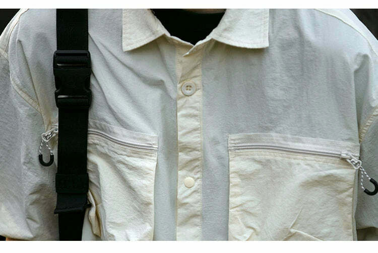 Coquette Aesthetic Cargo Skirt: Y2K Style Grunge Fashion Women's Short Sleeve Shirt