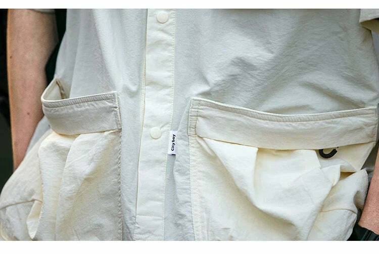 Coquette Aesthetic Cargo Skirt: Y2K Style Grunge Fashion Women's Short Sleeve Shirt