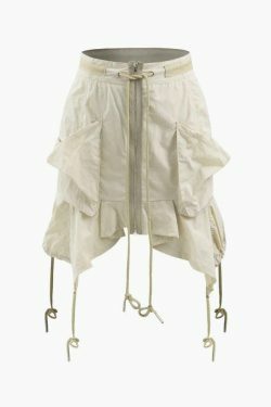 Coquette Aesthetic Cargo Skirt: Y2K Style with a Grunge Twist and Pastel Goth Vibes