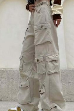 Coquette Aesthetic Cargo Skirt: Y2K Style with Multi-Pocket Loose Design for Women's Fashion