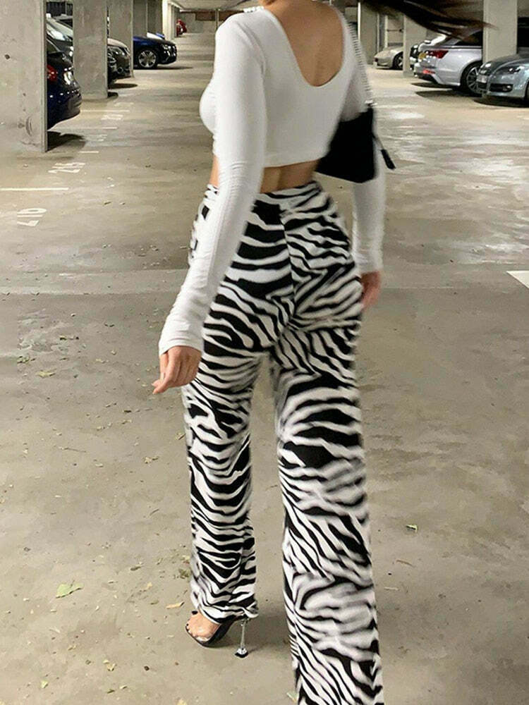 Coquette Aesthetic Cargo Skirt: Your Inner Wild Zebra Print Pants Coquette Aesthetic Cargo Skirt: Your Inner Wild Zebra Print Pants