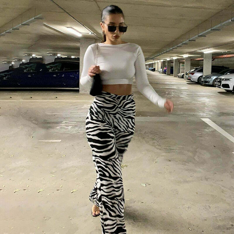 Coquette Aesthetic Cargo Skirt: Your Inner Wild Zebra Print Pants Coquette Aesthetic Cargo Skirt: Your Inner Wild Zebra Print Pants