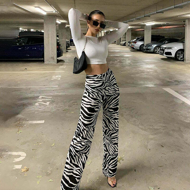 Coquette Aesthetic Cargo Skirt: Your Inner Wild Zebra Print Pants Coquette Aesthetic Cargo Skirt: Your Inner Wild Zebra Print Pants