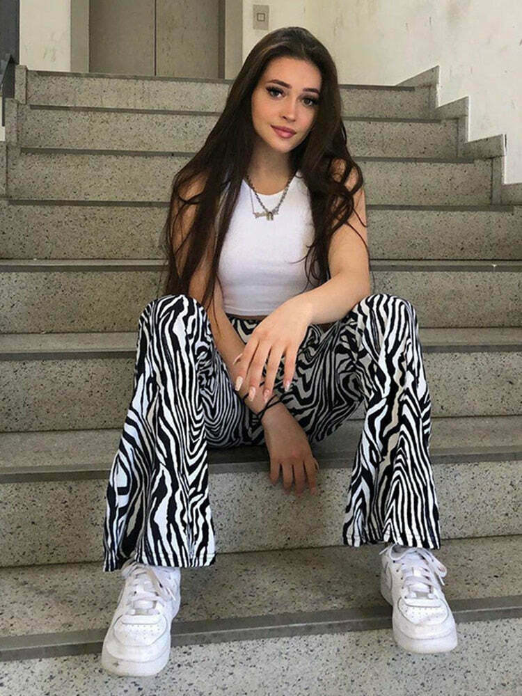 Coquette Aesthetic Cargo Skirt: Your Inner Wild Zebra Print Pants Coquette Aesthetic Cargo Skirt: Your Inner Wild Zebra Print Pants