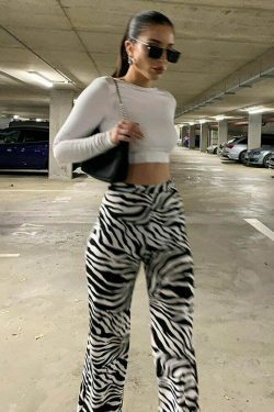 Coquette Aesthetic Cargo Skirt: Your Inner Wild Zebra Print Pants