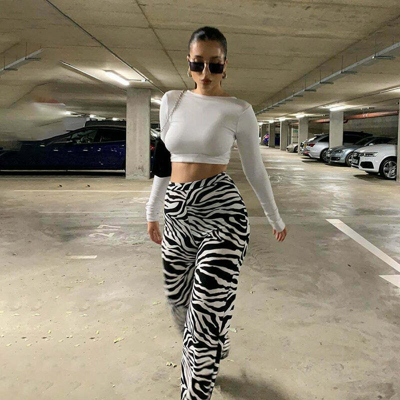 Coquette Aesthetic Cargo Skirt: Your Inner Wild Zebra Print Pants Coquette Aesthetic Cargo Skirt: Your Inner Wild Zebra Print Pants