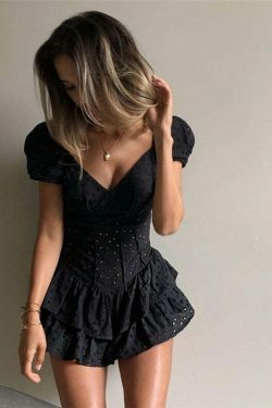 Coquette Aesthetic Chelsea Ruffled Mini Dress - Y2K Fashion Women's Clothing