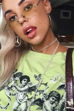 Coquette Aesthetic Cherub Graphic Tee - Y2K Fashion Top with Grunge Style and Pastel Goth Vibes