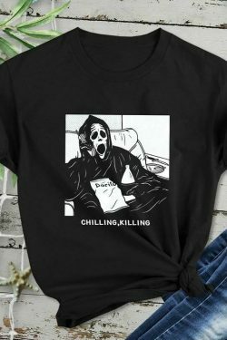 Coquette Aesthetic Chilling Killing T-Shirt - Y2K Fashion Grunge Style Cute Tops Pastel Goth