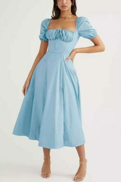 Coquette Aesthetic Clancy Ruched Tie-Up Dress - Y2K Fashion Statement for Women