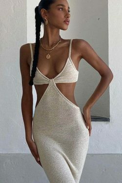 Coquette Aesthetic Claudia Backless Maxi Dress - Y2K Fashion Women's Clothing