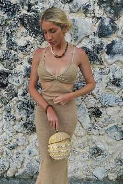 Coquette Aesthetic Claudia Backless Maxi Dress - Y2K Fashion Women's Clothing