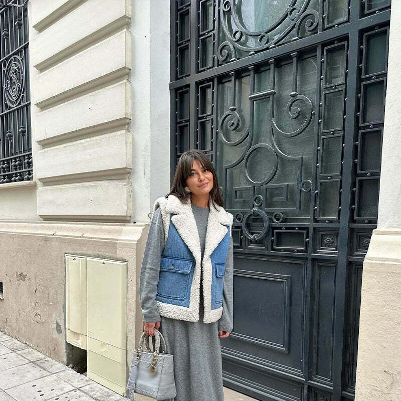 Coquette Aesthetic Cloud Nine Plush Gilet - Y2K Fashion Women's Outerwear Coquette Aesthetic Cloud Nine Plush Gilet - Y2K Fashion Women's Outerwear