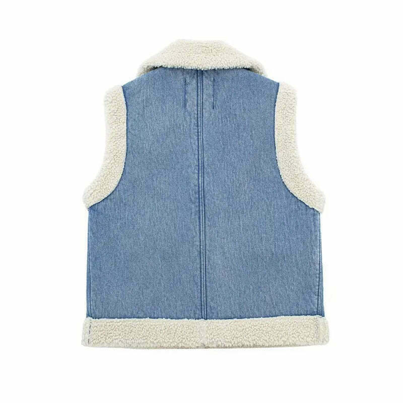 Coquette Aesthetic Cloud Nine Plush Gilet - Y2K Fashion Women's Outerwear Coquette Aesthetic Cloud Nine Plush Gilet - Y2K Fashion Women's Outerwear