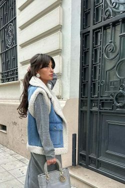 Coquette Aesthetic Cloud Nine Plush Gilet - Y2K Fashion Women's Outerwear