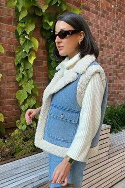 Coquette Aesthetic Cloud Nine Plush Gilet - Y2K Fashion Women's Outerwear