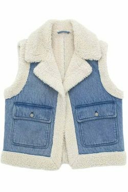 Coquette Aesthetic Cloud Nine Plush Gilet - Y2K Fashion Women's Outerwear