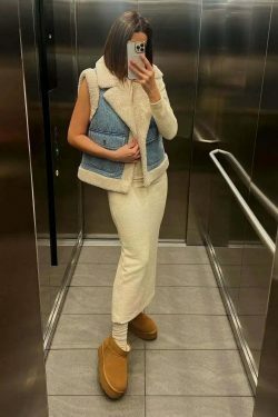 Coquette Aesthetic Cloud Nine Plush Gilet - Y2K Fashion Women's Outerwear