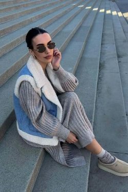 Coquette Aesthetic Cloud Nine Plush Gilet - Y2K Fashion Women's Outerwear