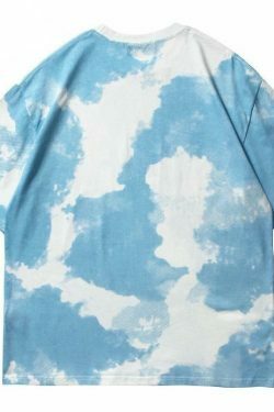 Coquette Aesthetic Cloud Print T-Shirt - Y2K Fashion with Grunge & Pastel Goth Vibes