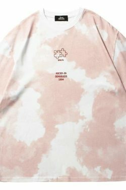 Coquette Aesthetic Cloud Print T-Shirt - Y2K Fashion with Grunge & Pastel Goth Vibes