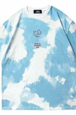 Coquette Aesthetic Cloud Print T-Shirt - Y2K Fashion with Grunge & Pastel Goth Vibes