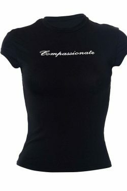 Coquette Aesthetic Compassionate Graphic Top - Y2K Fashion Women's Clothing