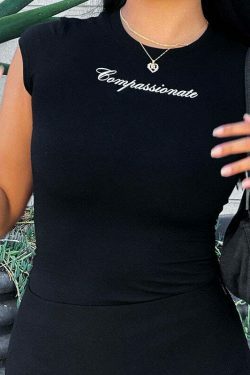 Coquette Aesthetic Compassionate Graphic Top - Y2K Fashion Women's Clothing