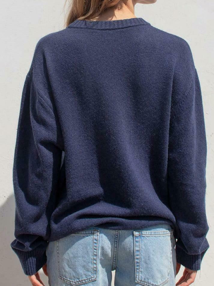 Coquette Aesthetic Contrast Print Sweater - Y2K Fashion Grunge Style Cute Tops